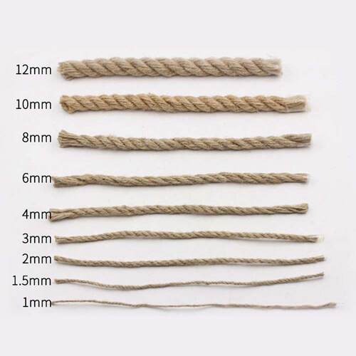 6mm 1m-50m Natural Jute Rope Twine Rope Hemp Twisted Cord Ma