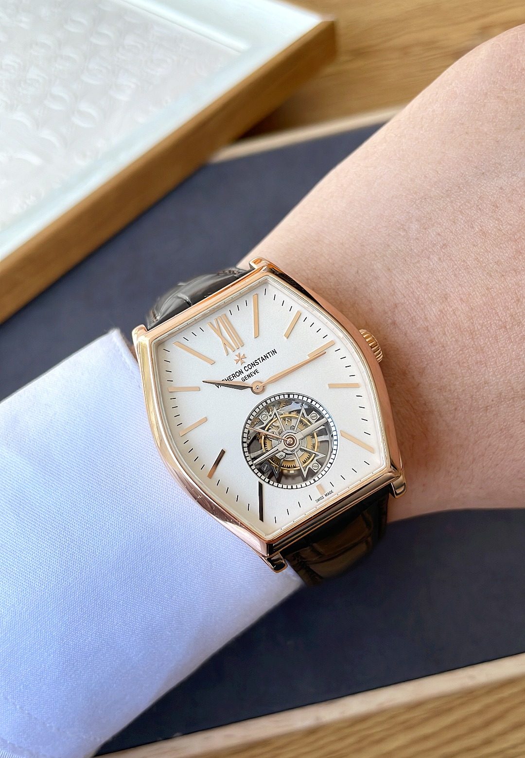 98新江诗丹顿马耳他陀飞轮手表 男款玫瑰金手动机械男士手表30130