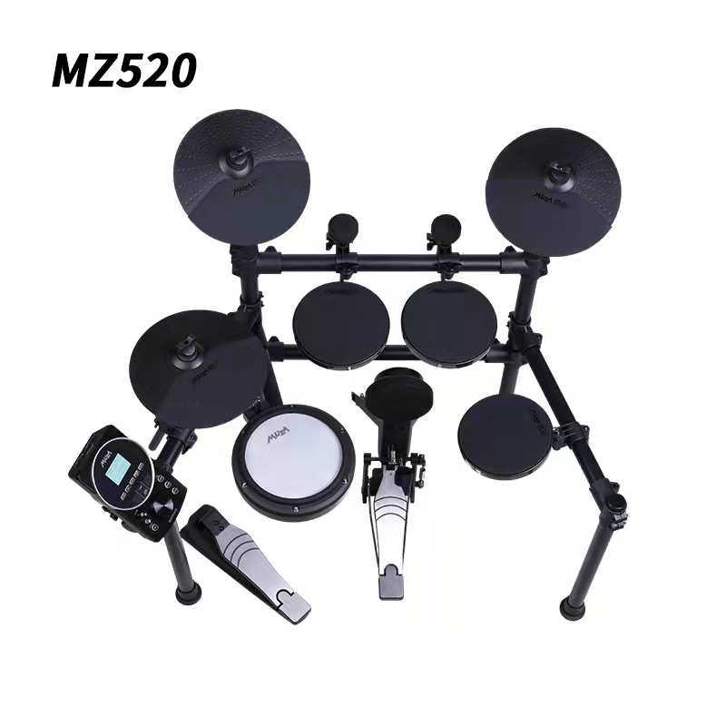 美得理魔鲨MZ520 528新品网面电鼓儿童初学者便携式电子鼓架子鼓