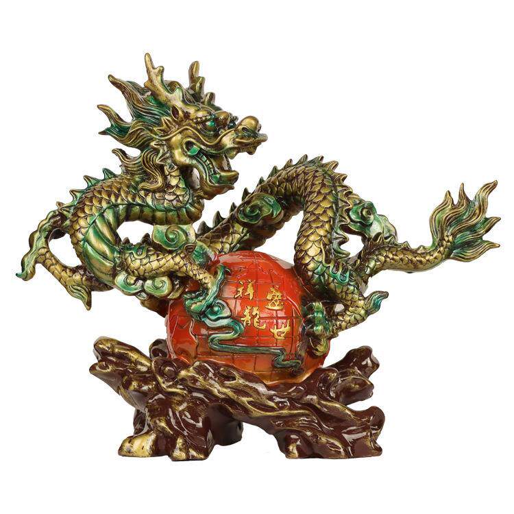 盛世祥龙生肖龙摆件招财龙工艺品公司办公室老板桌装饰品开业礼品