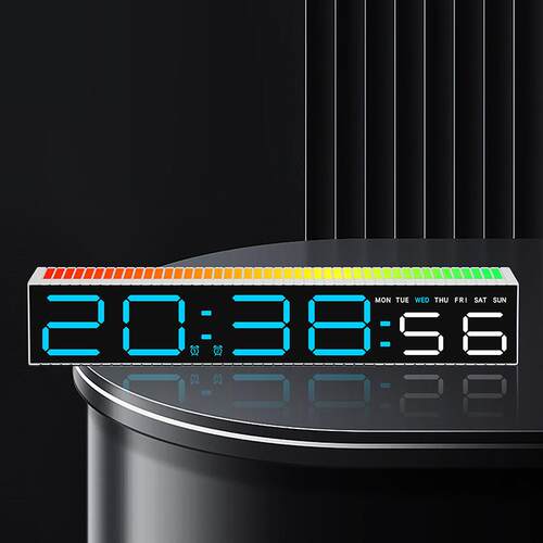 创意LED电子钟简约闹钟拾音器灯光钟电子钟表床头摆件5517