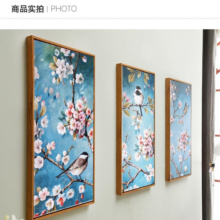 中国风客装饰画花鸟玄关画AXL-036四联挂竖版壁厅花画书房梅工厂