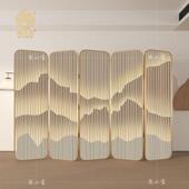 酒店轻奢铝合金屏风隔断客厅圆弧形遮挡玄关卧室办公室可移动折屏