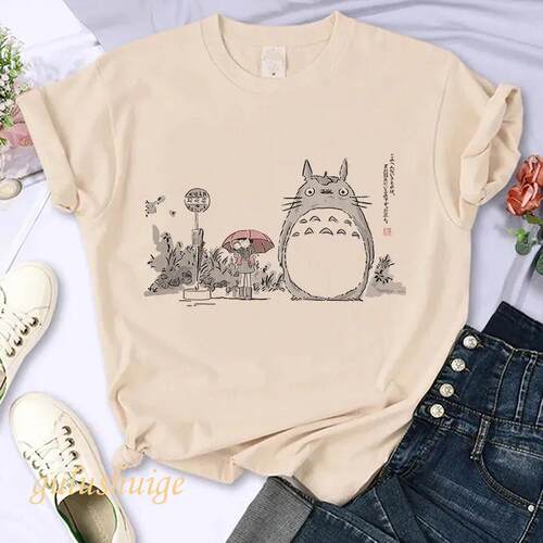 Kawaii Cute 90s Y2k Cat Totoro Shirt Harajuku Ullzang T Shir