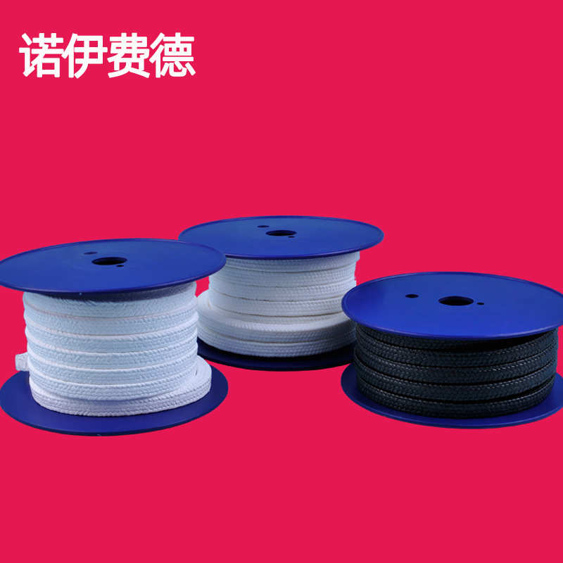 厂家提供四氟白色含油盘根 耐高温耐火隔热四氟盘根