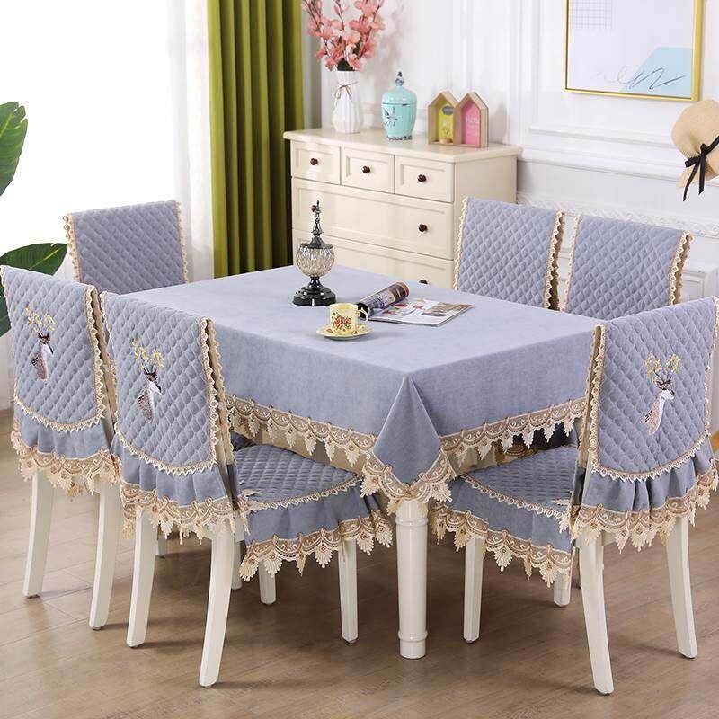 欧式餐桌椅套家用椅垫圆桌转盘套布凳餐桌椅套布椅套椅垫套装
