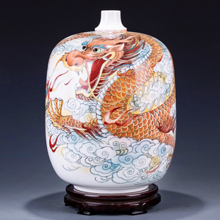 画坛奇才 国家高级工艺美术师 省陶瓷工艺大师史年春 飞龙花瓶