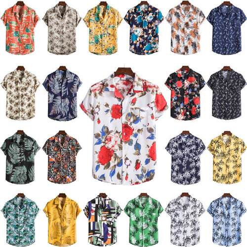 Men's printed short sleeved shirt