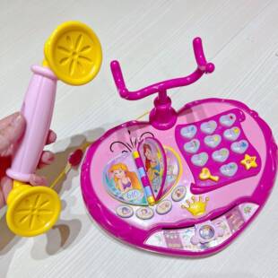 宝丽公主电话多功能电动灯光音乐儿童益智早教会说话电话机
