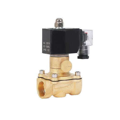 常闭电磁阀水阀 气阀 带手动应急开关220V DC24V优质黄铜质量可靠