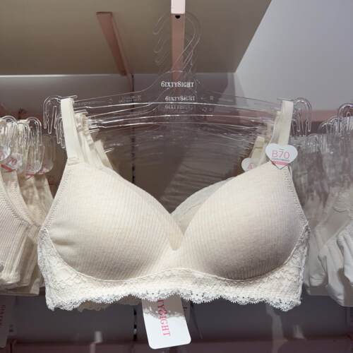 6IXTY8IGHT 68内衣女秋薄云感柔软棉无钢圈小胸聚拢文胸罩BR12791