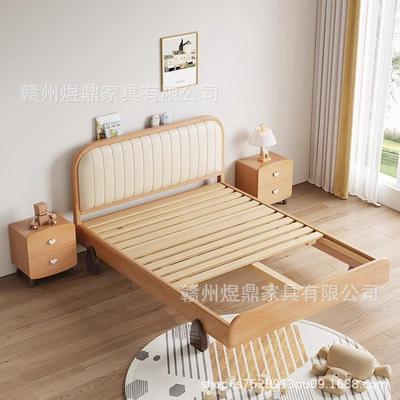 榉木床全实木儿童工床现男代简女孩单人1米35儿童面包儿童孩1.2米