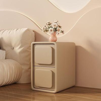 奶油风简轻奢小型极窄床柜家头用现代约法床式夹缝边柜床头93749