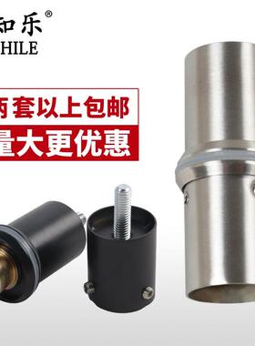 大门把手脚 黑色方管不锈钢平口实木玻璃门拉手配件 固定脚连接件