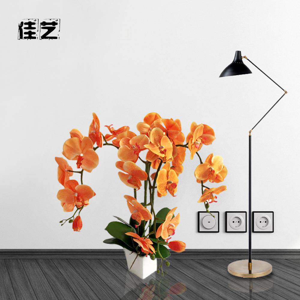 工厂手工仿真绢花蝴蝶兰时尚花盆栽装饰 假花植物花卉盆景套装