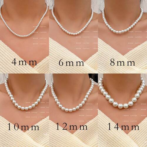 Classic Elegant White Pearl Chokers Necklace For Women Men W