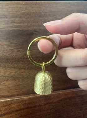 黄铜锤纹铃铛黄铜小铃铛挂件露营书包挂件铃铛创意手工工艺品铃铛