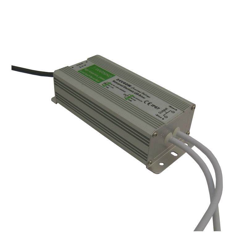 60W防水电源 24V60W恒压LED灯条灯带防水开关电源IP67