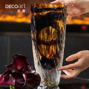 现代轻奢客厅玻璃花瓶豪宅样板间餐桌高级感花器创意设计装饰摆件