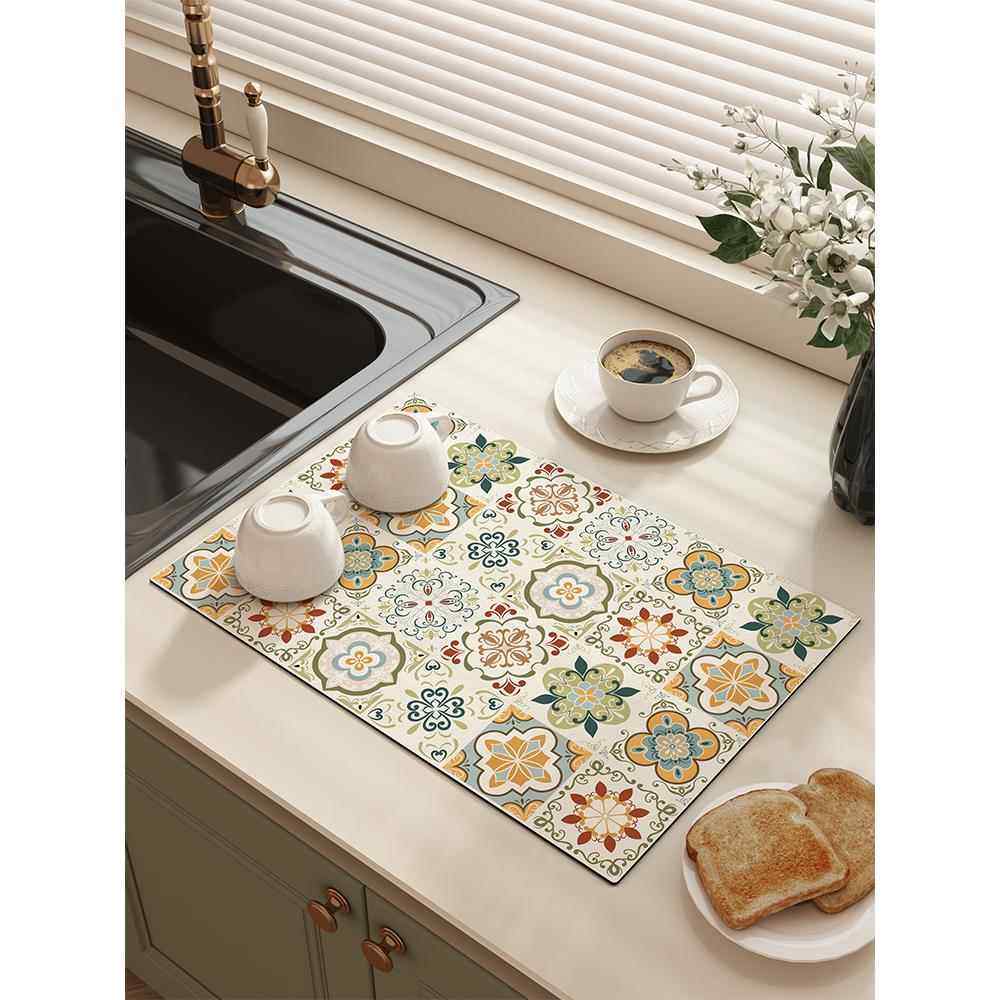 厨房台面吸水保护垫硅藻泥沥水垫厨房餐具碗盘干燥控水垫防水防滑,居家布艺,厨房地垫,淘宝优惠券,粉丝福利购,淘宝优惠卷