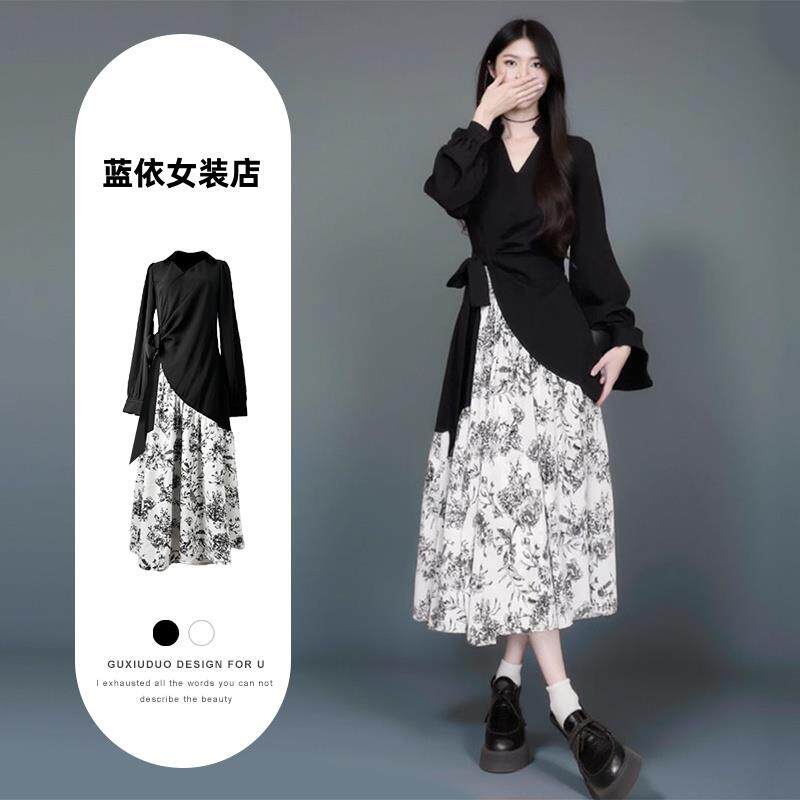 RIERA入早深秋初冬季大码女装减龄国风新中式旗袍改良汉服长袖连
