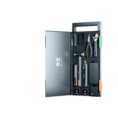 集壹新款家用五金工具箱多功能手动维修电动螺丝刀组合套装批发