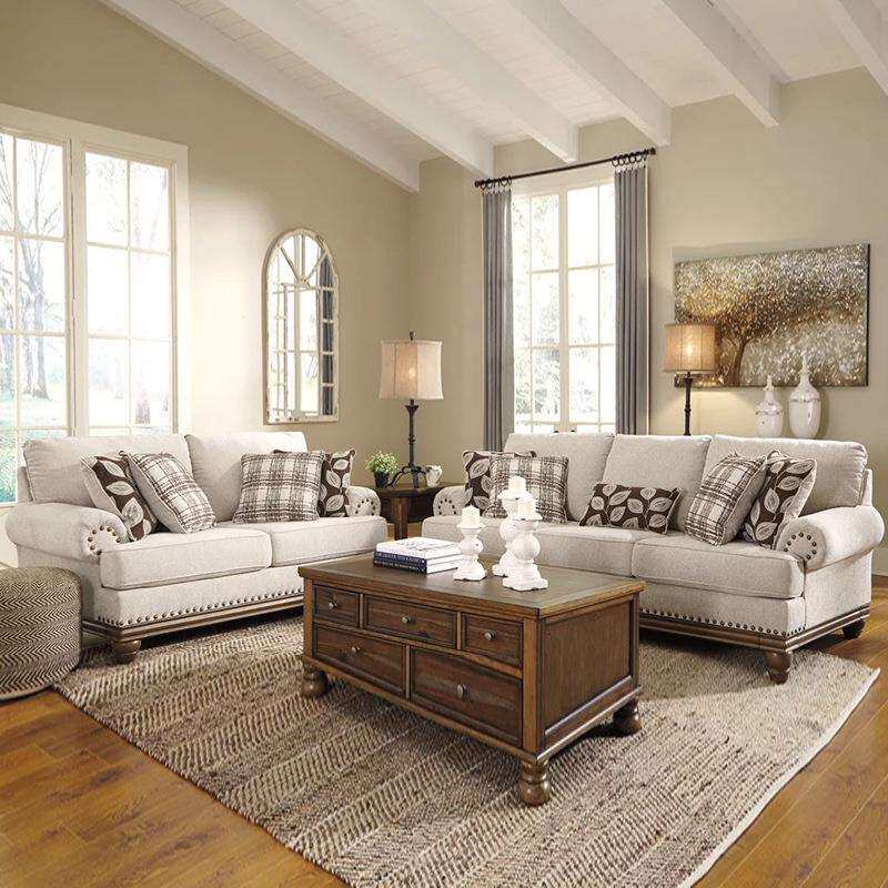 美式实木布艺沙发三人组合套装客厅家具法式新中式现代简约小户型