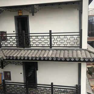 栏杆铝合金凉亭河道池塘防护栏园林景区湖中式铝合金仿古栏杆扶手