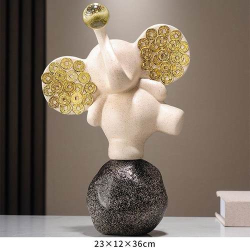 高档水晶象球幸礼运大装饰品简单入口高电视柜端办公室客厅装饰品