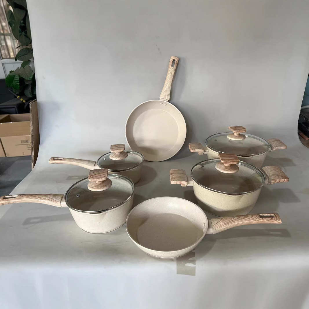 【锅具套装】五件套六件套奶锅平底锅家用麦饭石炒锅不粘锅小煎锅