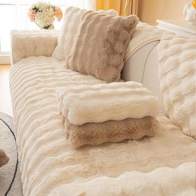 Faux Fur Soft Couch Sofa Cover Furniture Protector Slipcover