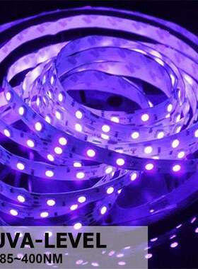LED12V套装灯带2835UV紫光灯带 波长395-405滴胶防水带电源加开关