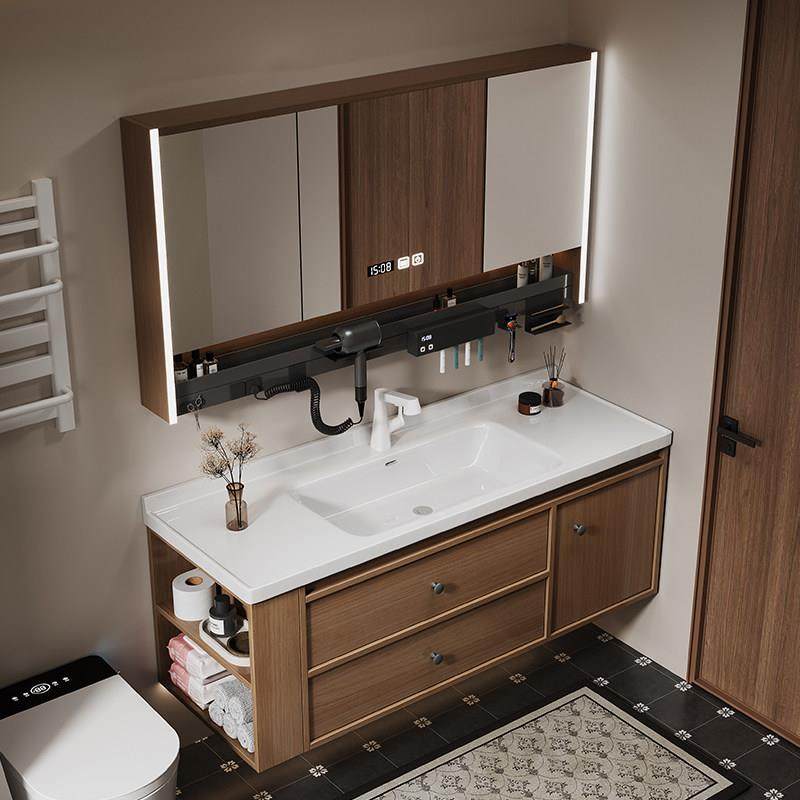 定制全铝蜂窝铝陶瓷盆一体盆浴室柜组合卫生间防水防潮洗手洗脸台