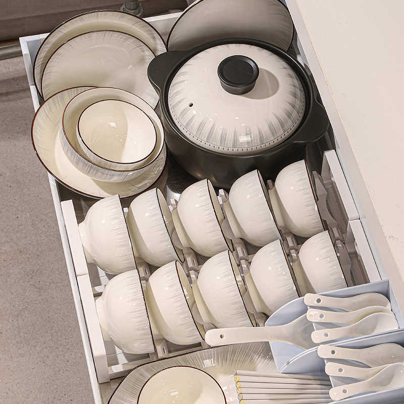 具风碗菜套装陶瓷简约盘碗汤碗碗碟全套现代家用餐具米饭组合套装