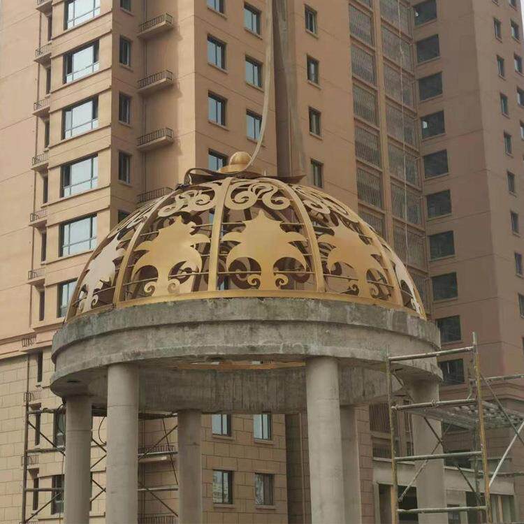 小区庭院铁艺穹顶 多规格圆型凉亭穹顶 铁艺穹顶户外 支持定 制
