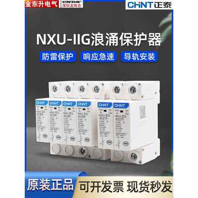 正泰浪涌保护器 NXU-II电涌防雷器 4P65KA2P40KA T2家用275V开关