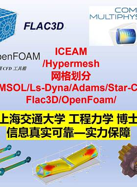 comsol仿真lsdyna爆炸flac3d边坡adams机械动力代做网格CFD流体