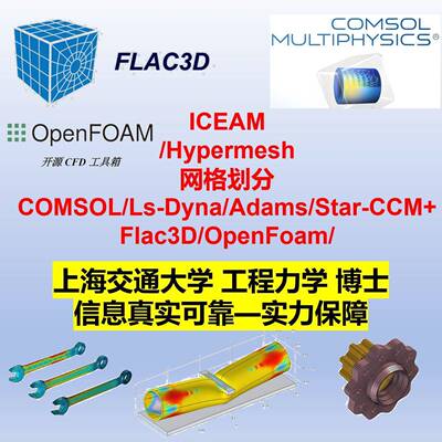 comsol彷真lsdyna爆炸flac3d边坡adams机械动力代做网格CFD流体
