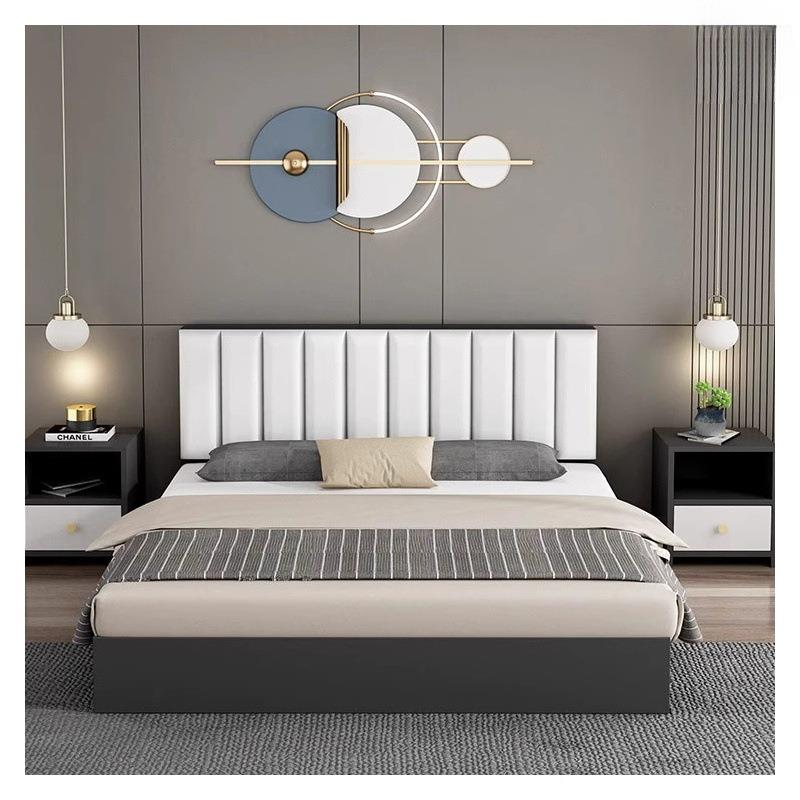 实木床床双人床1.5米简约现代式WGD床出租房屋用板民单宿1.2软包