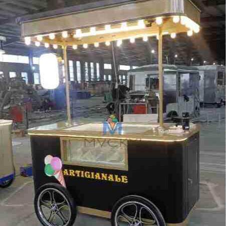 冰激凌手推车颜色灯光可选冰淇淋雪糕冷饮冷冻柜推车展示柜