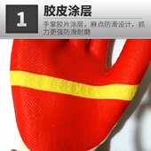 牛郎星胶片手套劳保手套加厚耐磨涂胶线胶皮手套挂胶工作防滑橡胶