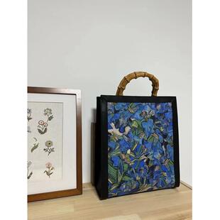 爆款198区包包同款梵高油画数码印花20支纯棉平布一米价1.1米宽