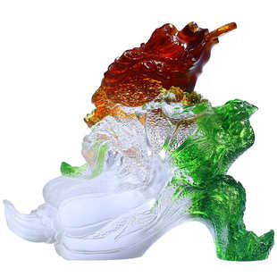 物工匠大气摆件白菜好百财开业送礼实用礼品水晶朋友琉璃貔貅