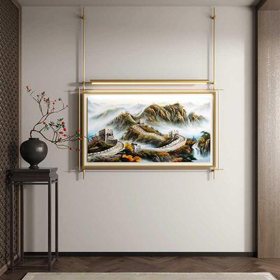挂件国装饰画客厅墙面金属吊杆壁灯壁饰创意新中式画玄关挂画立体