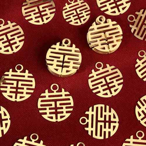 喜字结婚专用全套婚庆布置用品锌合金圆喜五角钱硬币喜字葫芦针适