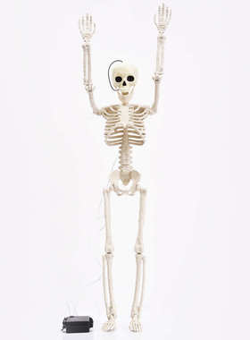 爆款万圣节24inch发光骨架60cm仿真骷髅活动气氛场景布置道具