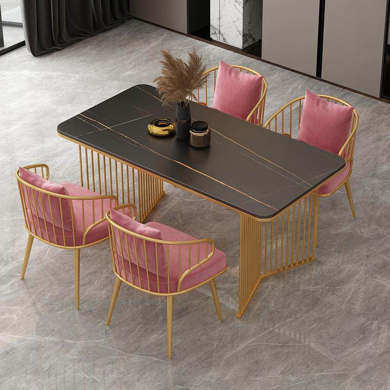 北欧餐厅甜品店餐桌椅简约岩板餐桌小户型家用一桌四椅吃饭桌轻奢,住宅家具,实木餐桌,淘宝优惠券,粉丝福利购,淘宝优惠卷