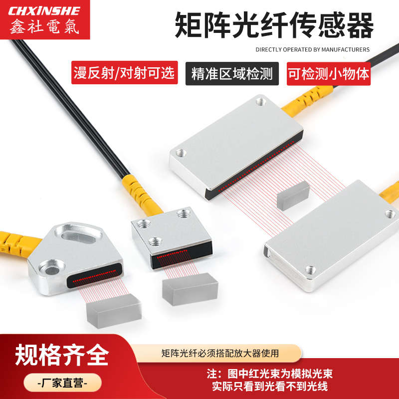矩阵光纤传感器区域检测细小物体对射红外线感应器漫反射光栅光幕