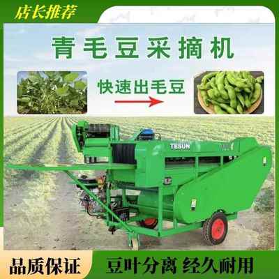 定制毛豆摘夹机豆荚豆叶分离机青毛豆收获新鲜豆采摘机