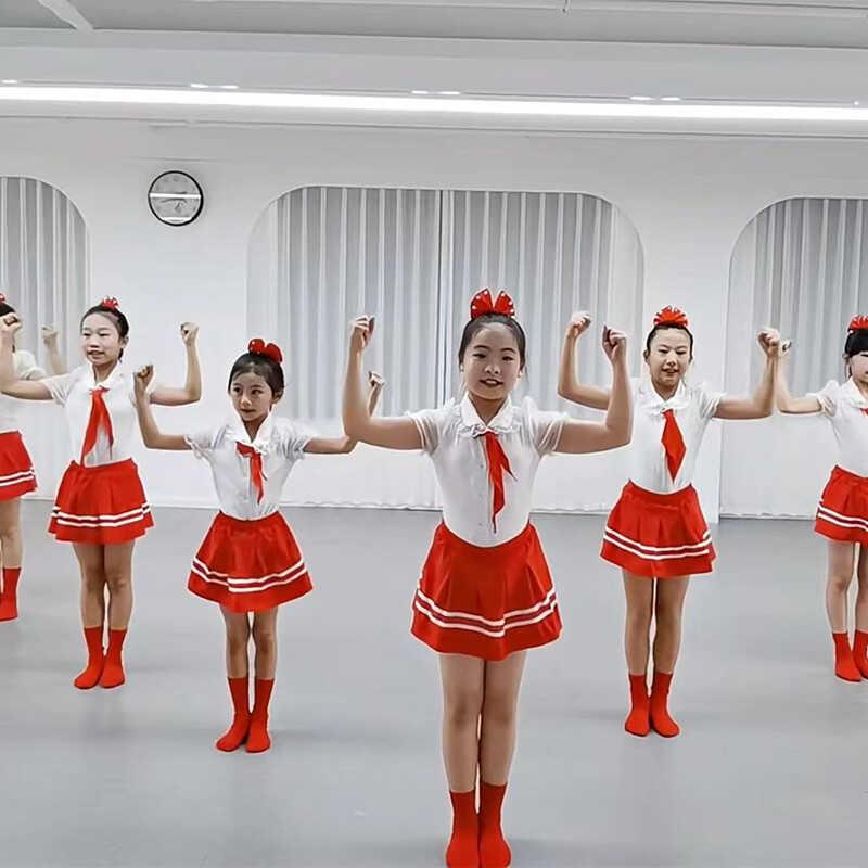 少年有志舞蹈服中小学生幼儿园爱国红色舞蹈男女童少年有志演出服